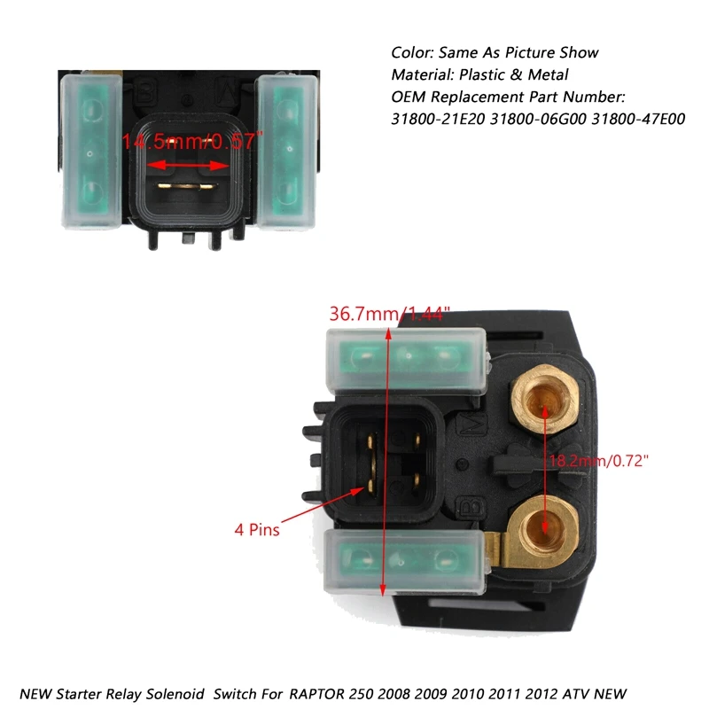 Стартер реле соленоида для SUZUKI VZ800 VZ800Z MARAUDER 1997-2009 мотоцикл новый 31800-21E20