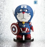 doraemon cosplay captain america anime action figure pvc toys collection figures for friends gifts christmas