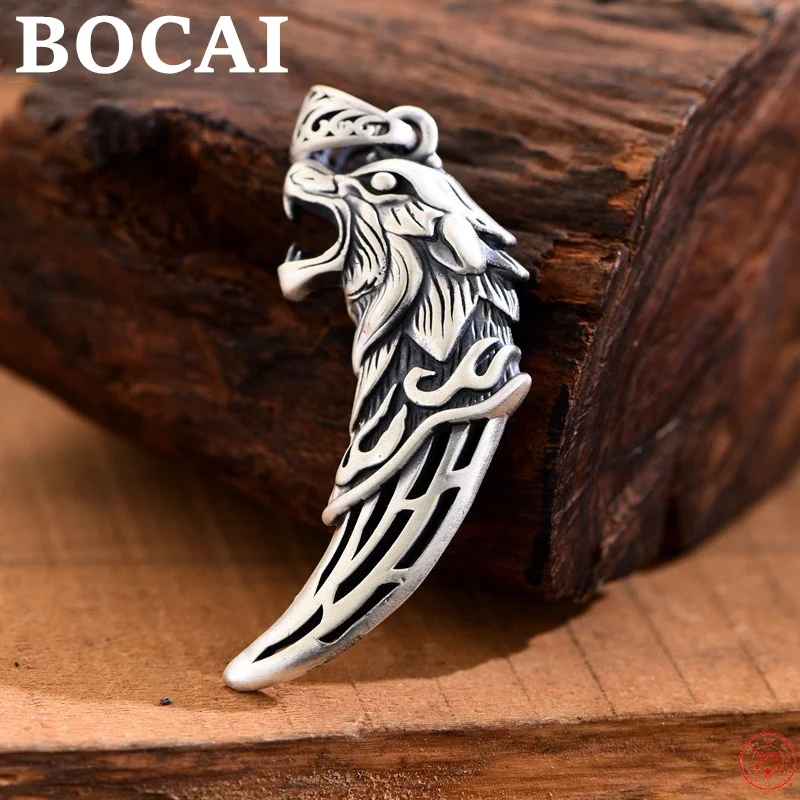 

BOCAI S925 Sterling Silver Pendants 2022 New Fashion Domineering Wolf Tooth Solid Argentum Amulet ViKing Jewelry for Women Men