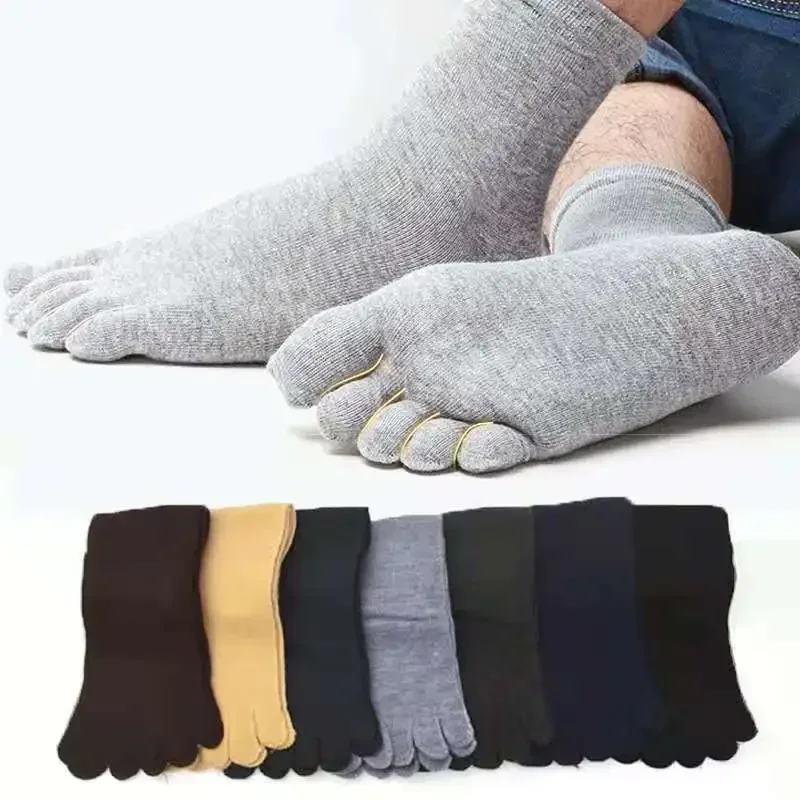 

Toes Men Brand Business Tube Men Socks Five Cotton Women With Solid Breathable Socks Short Socks Finger Harajuku Unisex Socks