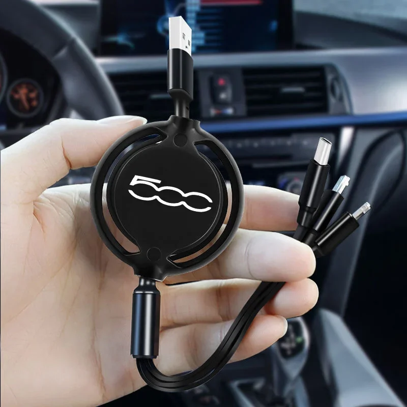 3-в-1 Micro Data Wire USB Type C быстрое зарядное устройство для Fiat 500 500C 500X 500L Abarth 695