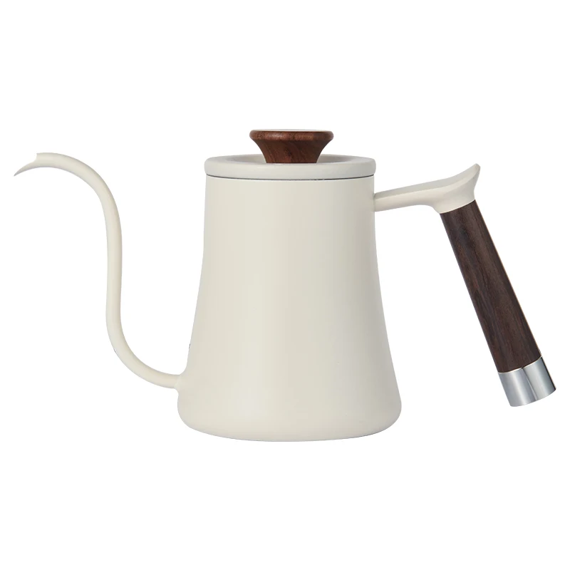 

600ml Tea Kettle 304 Stainless Steel Coffee Pot Coffee Kettle with Long Wooden Handle