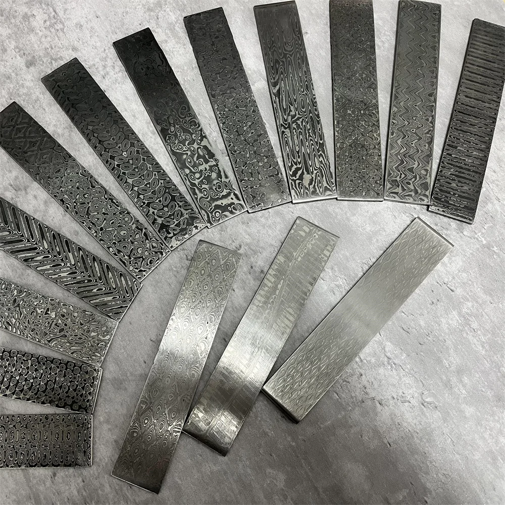 Damascus Steel DIY Cutter Making Materials Japanese knife Pattern Steel Bar Cutter Blade Blank Has Been Heat Treating