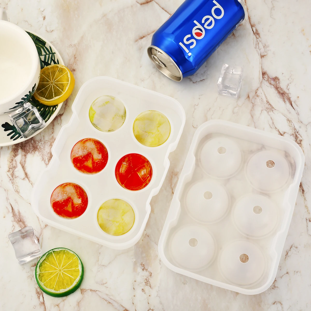 Силиконовая ледяная решетка 6 отверстий зеркальная силиконовая с шариками