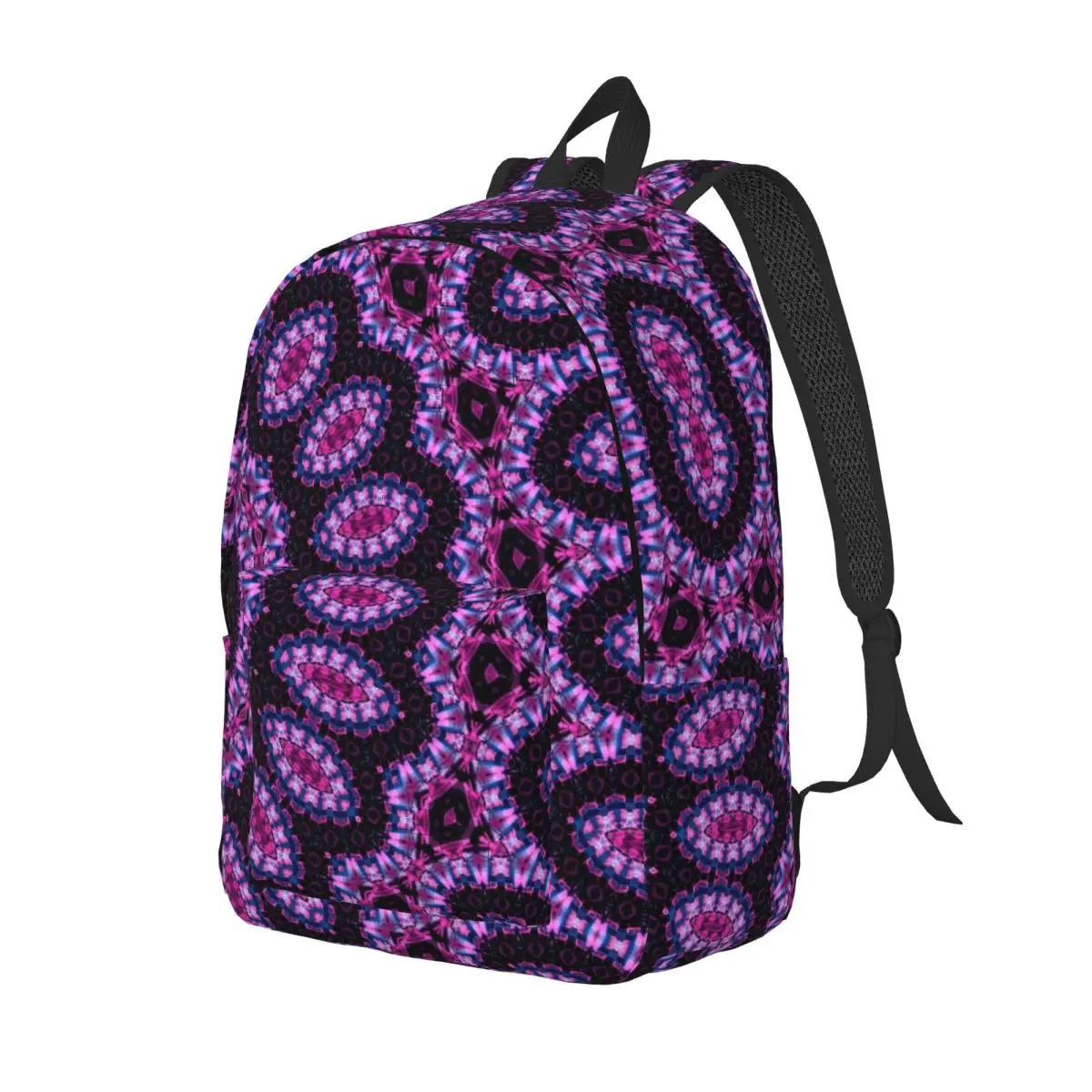 

Rave Mandala Backpack Teen Neon Pink Print Large Backpacks Polyester Novelty School Bags Camping Designer Rucksack