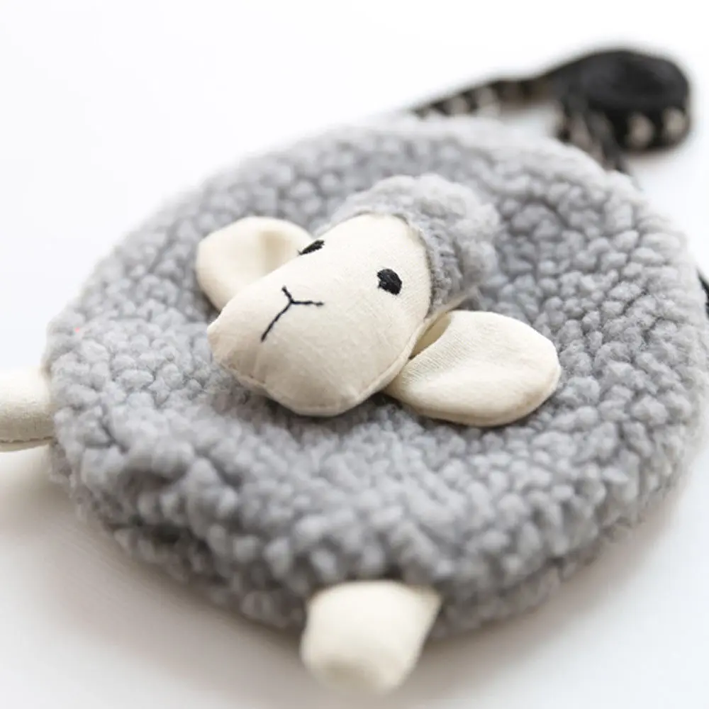 New Style Crossbody Bag for Toddler Girls Cute Sheep Shape Mini Coin Purses Wallet for Kids Shoulder Bag Plush Soft Sweet Purses