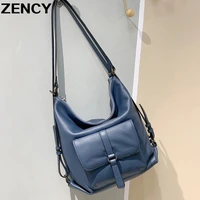 zency 100 genuine leather calfskin women multifunctional bag shoulder crossbody bag handbag top cowhide messenger bags