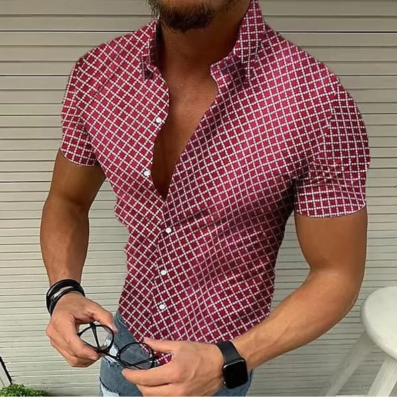 Hawaiian Men's Shirts Fashion Print 3D Summer Male For Shirt Clothing Short Sleeves 2023 New Single Breasted Lapel Tops Blouses