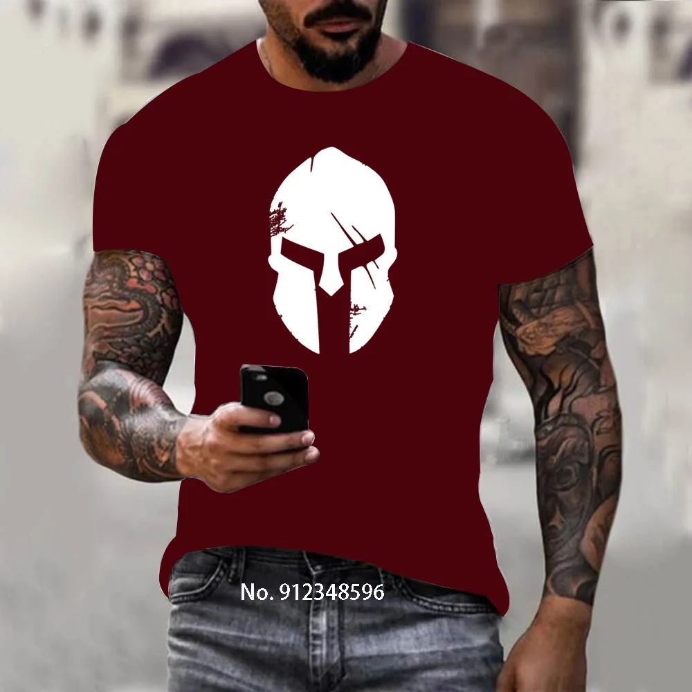 Новинка лета 2022 футболка с 3D принтом спартанцев для мужчин и женщин