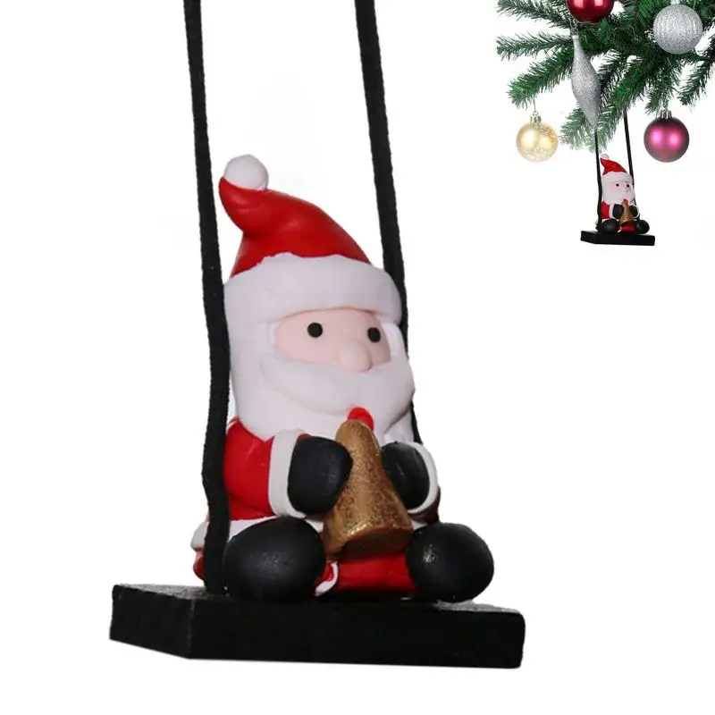

Аксессуары для зеркала заднего вида, подвеска Санта-Клаус в форме качели, Рождественский кулон для автомобильного зеркала заднего вида, подвеска для автомобиля, очаровательные аксессуары для интерьера