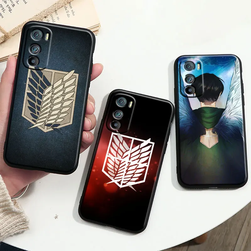 

Anime Attack On Titan Logo Cover For Motorola MOTO G9 G22 G30 Edge30 Pro E22 S E30 E40 Fusion Plus Lite Black Phone Case