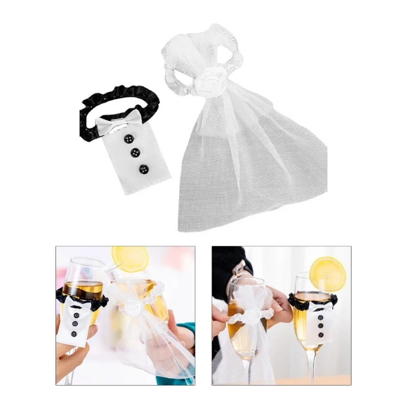 

2Pcs/set Wedding Decoration Marriage Bride And Groom Wine Cups Champagne Decor