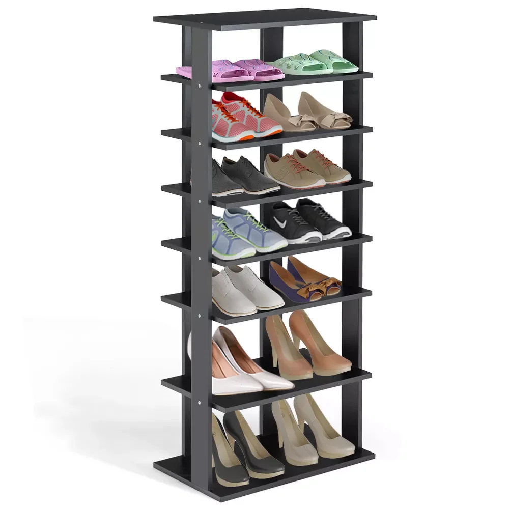 

7-Tier Dual Shoe Rack Practical Free Standing Shelves Storage Shelves Concise