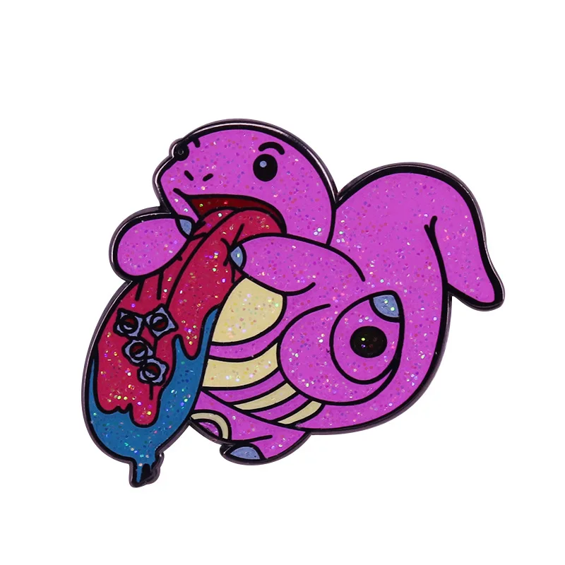 Фото Эмалированные значки Kawaii Spirit Сквиртл, Коллекционная серия Pokemon, металлический рюкзак, шляпа, сумка, воротник, нагрудные значки №5