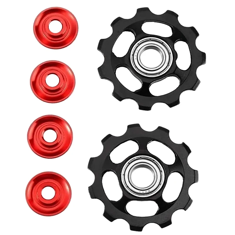 

2Pcs 11T Ultralight MTB Aluminum Alloy Bike Bearing Jockey Wheel Rear Derailleur Pulleys Outdoor Bicycle Parts