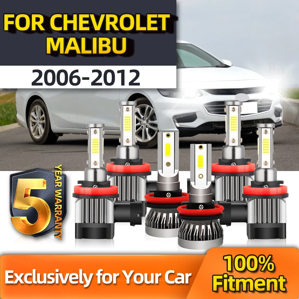 

TEENRAM 6X LED Headlights Copper 6000K High H9 Low H11 Fog Lamp H11 For Chevrolet Malibu 2006 2007 2008 2009 2010 2011 2012
