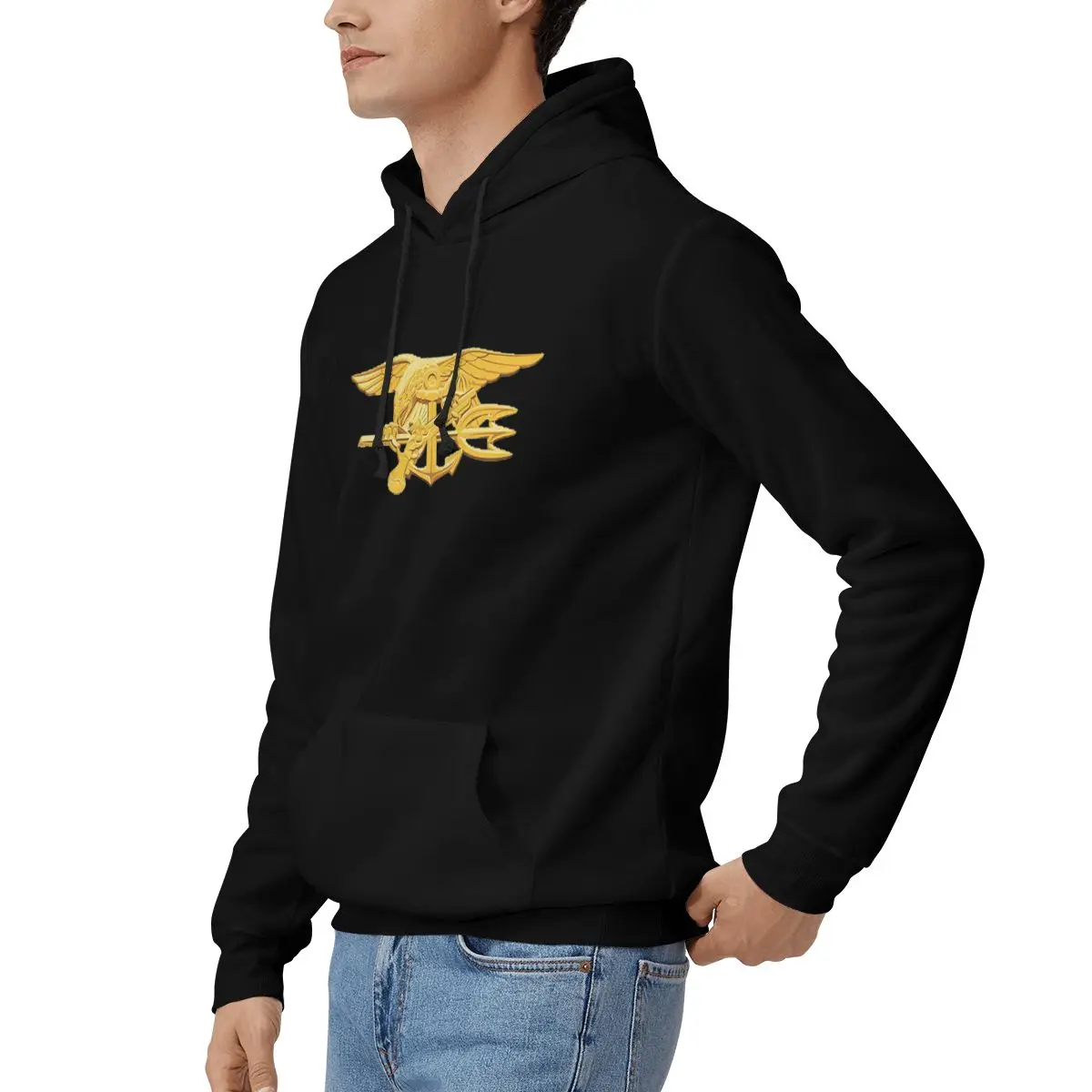 Темно-синие толстовки со значком для мужчин и женщин повседневные пуловеры