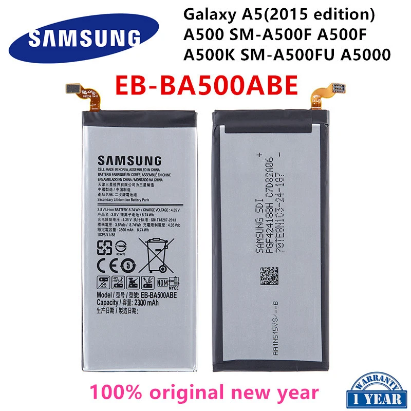 

SAMSUNG Orginal EB-BA500ABE 2300mAh Battery For Samsung Galaxy A5(2015 edition) A500 SM-A500F A500K SM-A500FU A5000 A5009