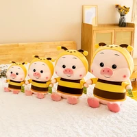soft bee pig plush pillow filled kawaii animal pink piglet hug pillow girl pig doll cute plush children