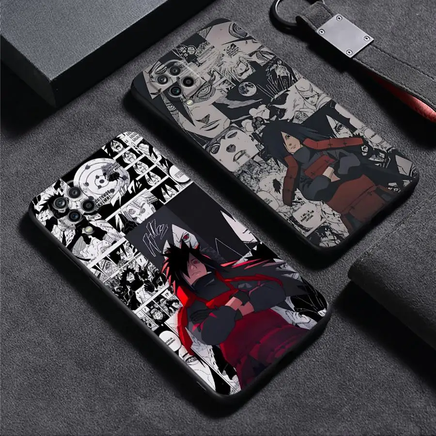 Фото Чехол Uchiha Madara Cool для Samsung Galaxy A10 A12 A05 A30 A15 A40 A16 A70 A04 A06 A20 A13 A50 A03 Черный мягкий чехол для телефона №1