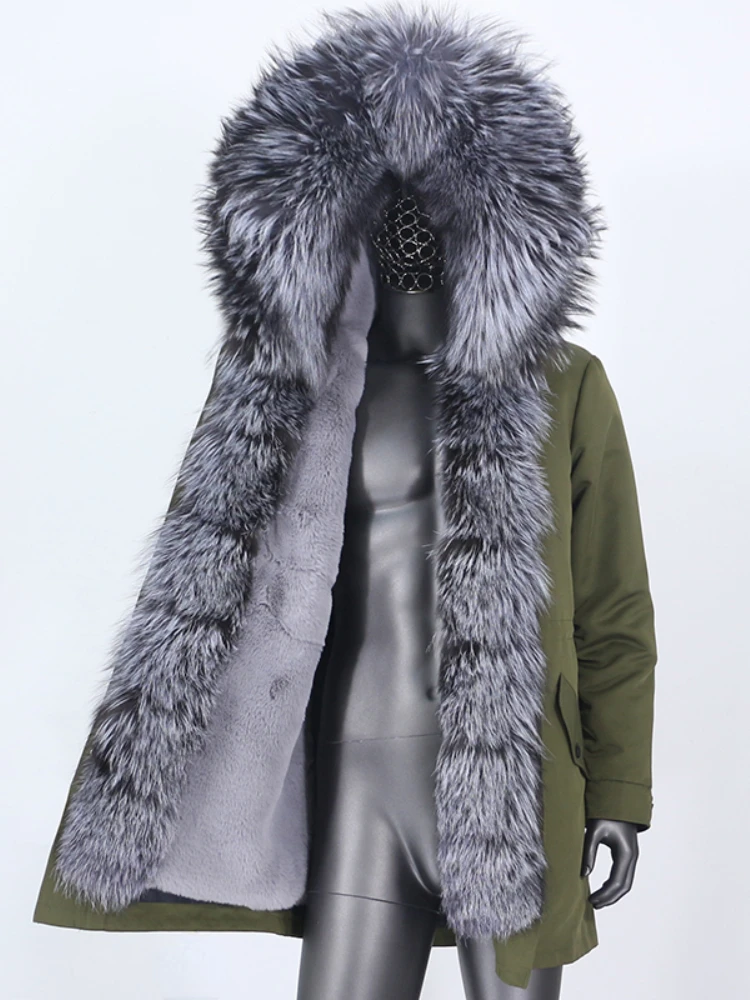 Мужская длинная парка с капюшоном черная Водонепроницаемая теплая куртка