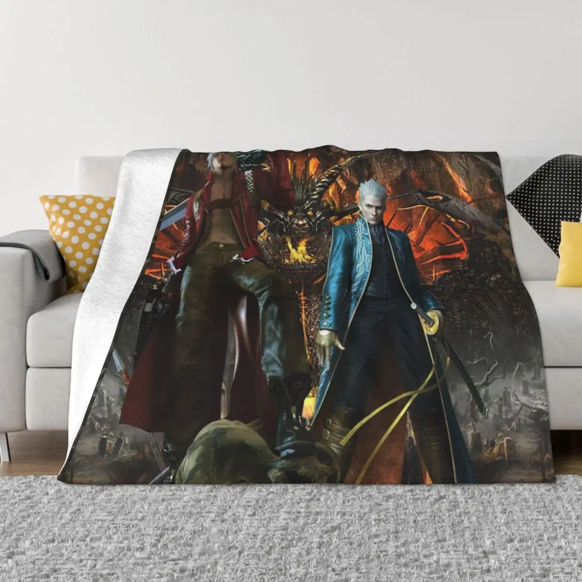 Одеяла D-Devil May Cry для видеоигр флисовые украшения дышащие мягкие пледы покрывала