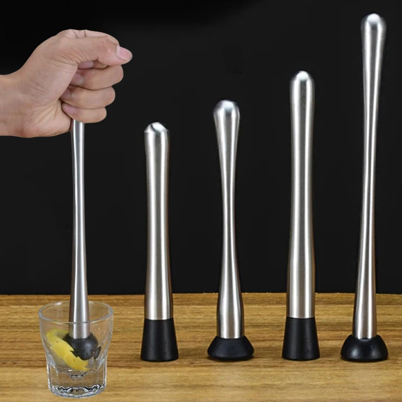 

Create Stainless Steel Bar Accessories Cocktail Muddlers With Grooved Nylon Head Fruit Based Drinks Professional Delicious