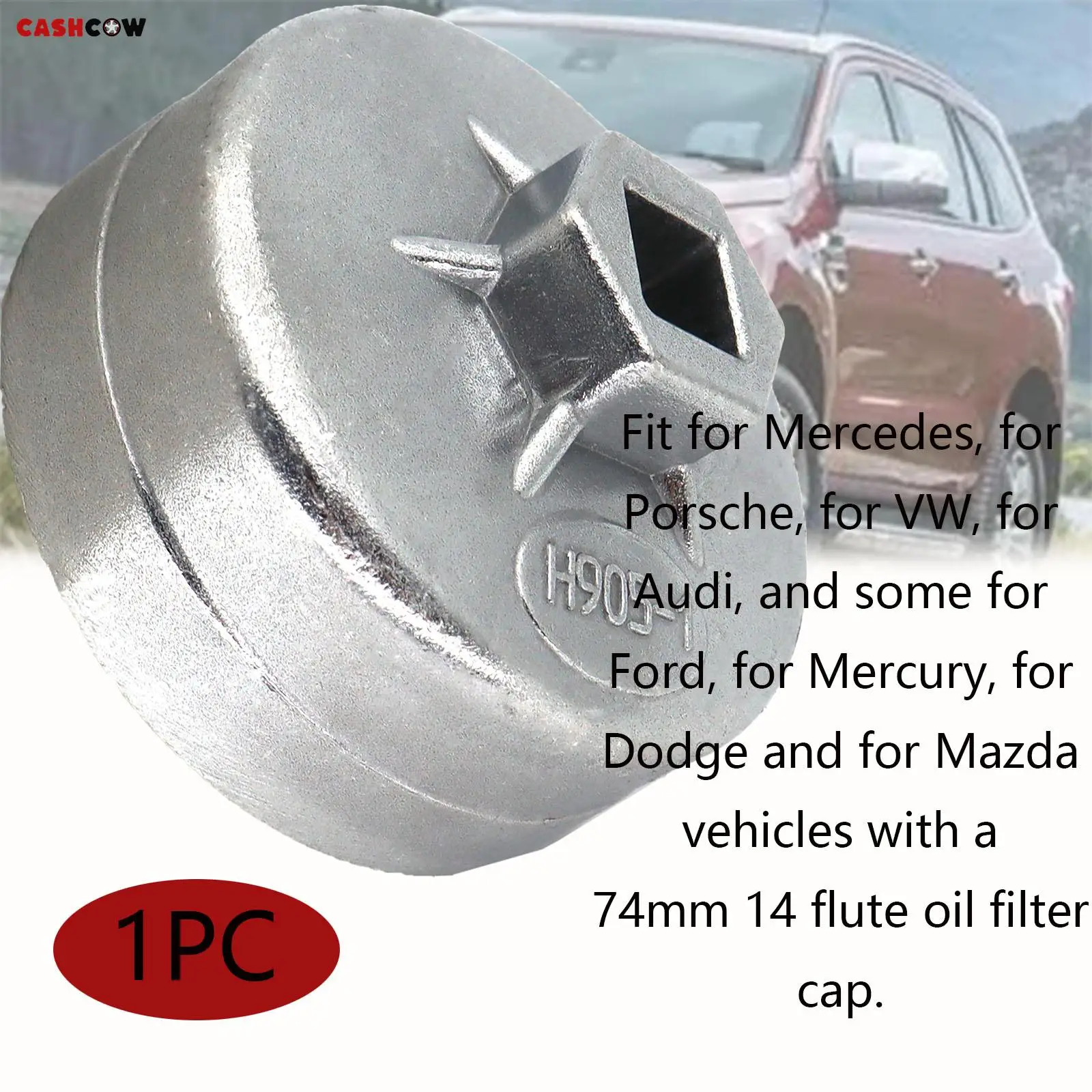 1 Автомобильный гаечный ключ для масляного фильтра алюминиевый сплав 74 мм x 14