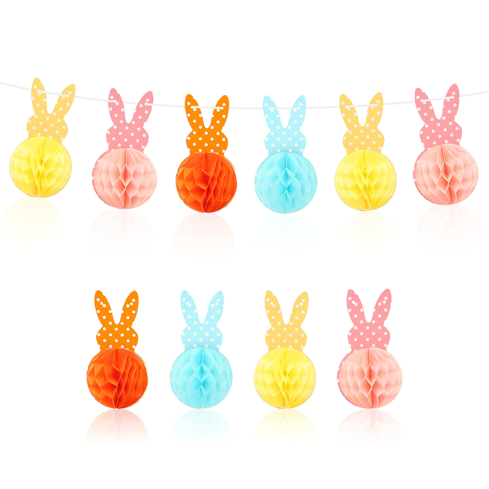 

Easter Banner Bunny Honeycomb Bunting Garland Decorations Themed Happy Design Hanging Carrot Favors Party Spring Flag