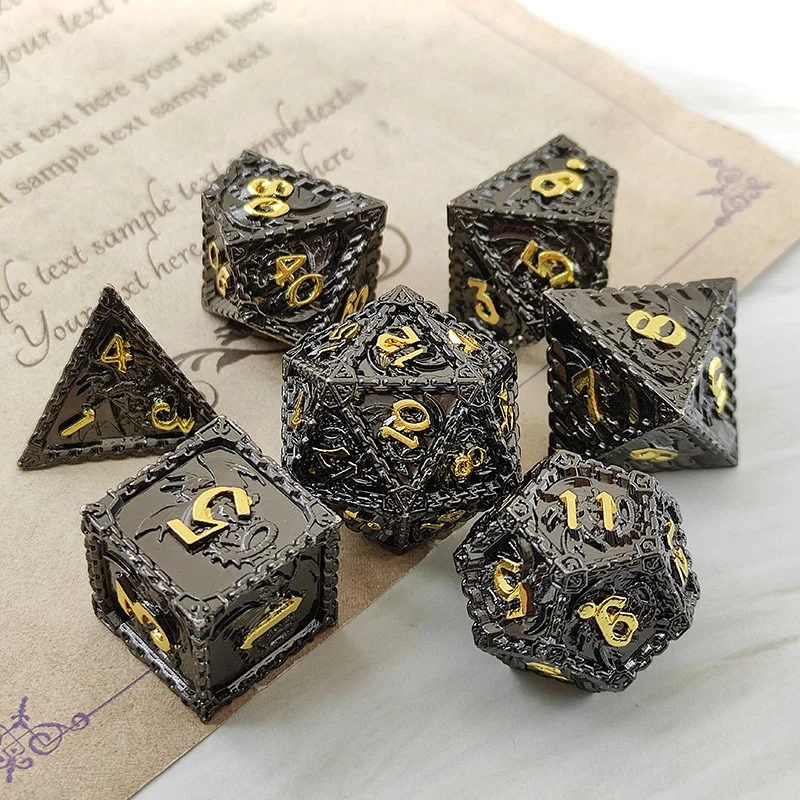 7 шт./компл. ручная работа набор металлических костей для детей Dragon MTG ролевая игра