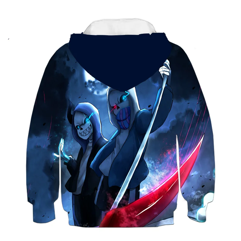 Топы для подростков толстовки с 3D принтом Undertale Sans Модный свитшот длинным рукавом