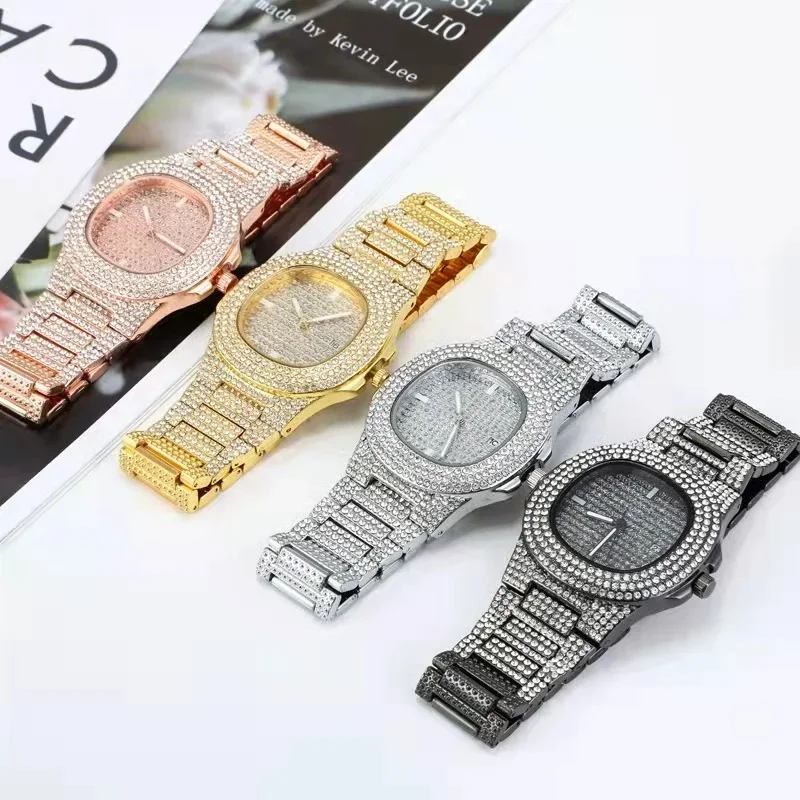 

High Quality Luxury Fashion High-end Sky Star Full Diamond Steel Belt Lady Quartz Watch Student Girl Business Sports Clock Retro