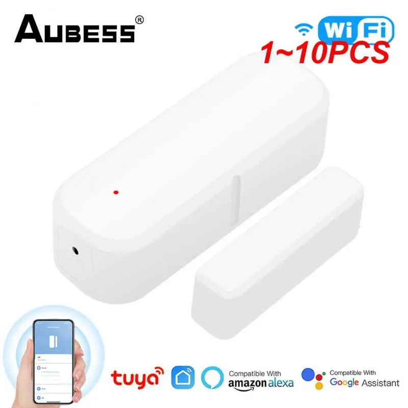

Смарт-датчик двери Tuya Wi-Fi/Zigbee, инфракрасный датчик открытия и закрытия дверей, охранная система, управление через приложение, 1-10 шт.