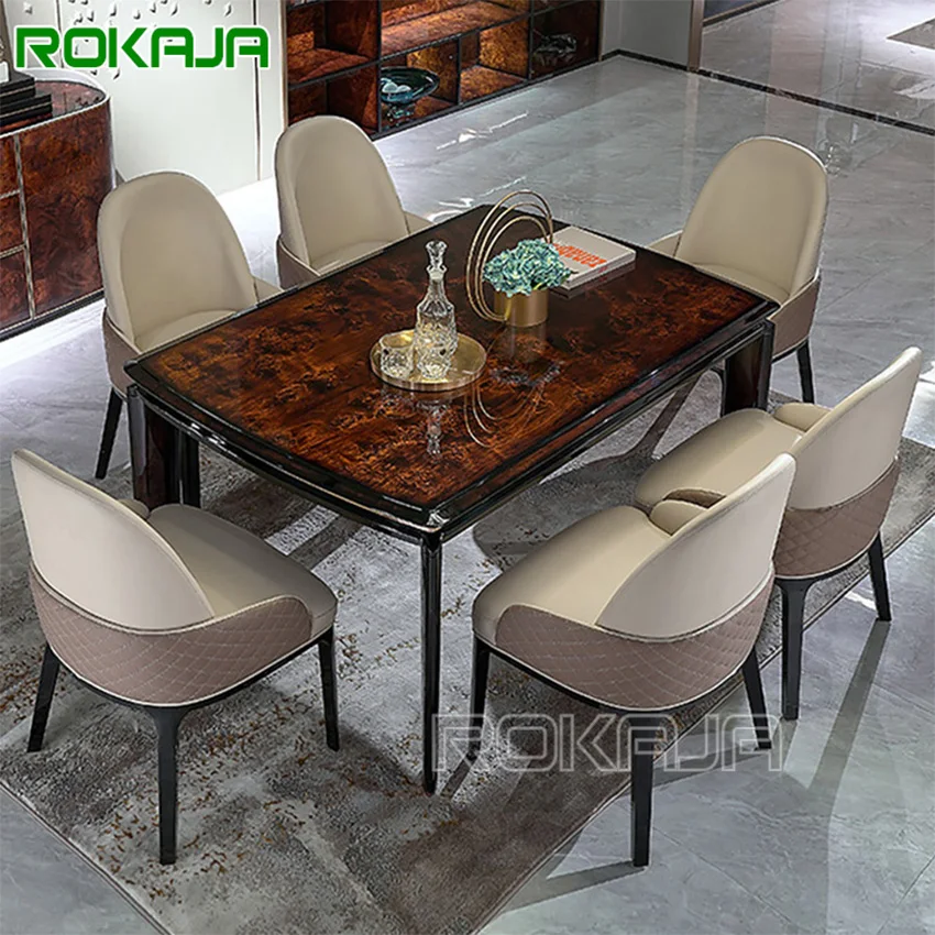 S High End India Solid Wood Dining Table Set