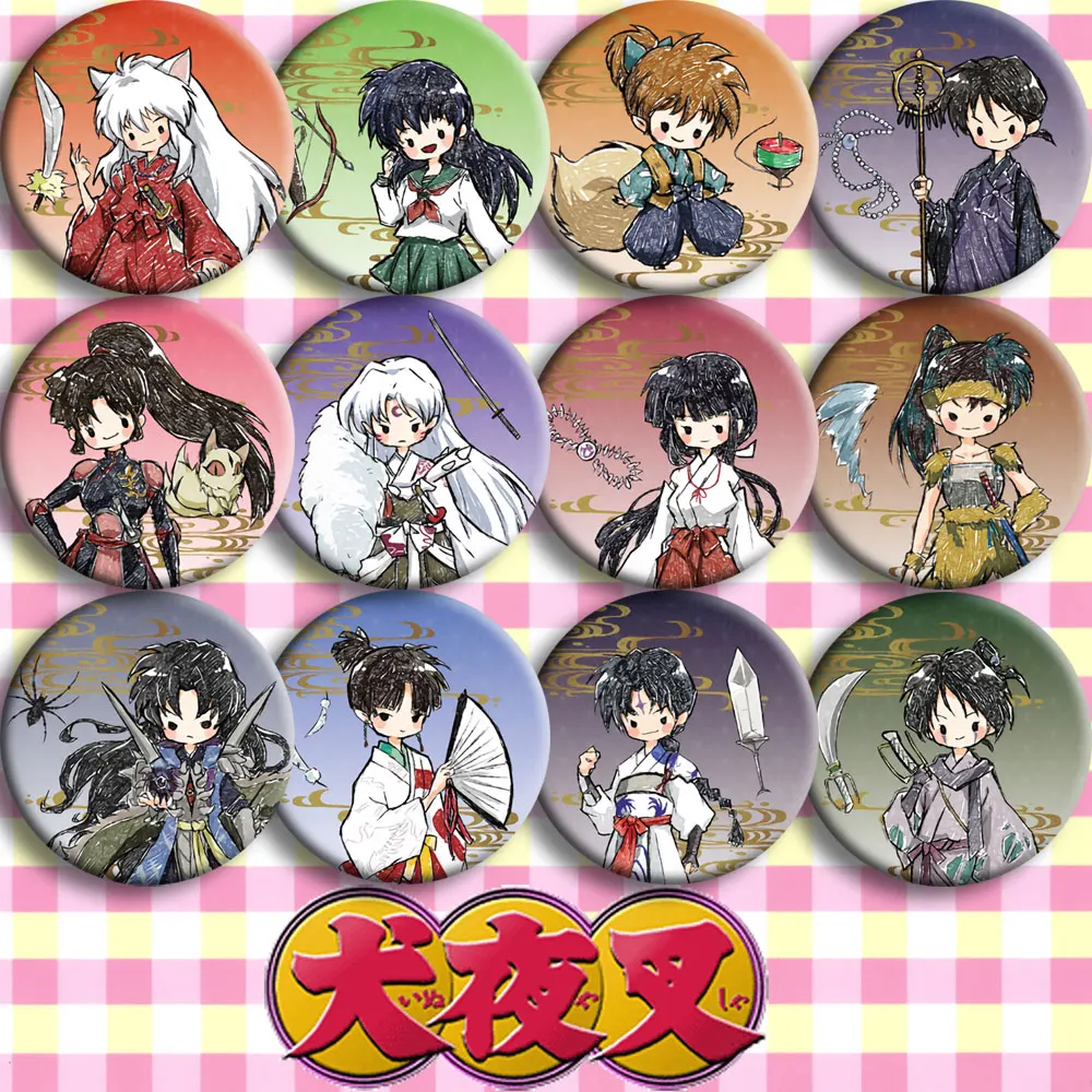 

58 мм Inuyasha Higurashi Kagome Miroku значок косплея искусственная сумка Значки для рюкзаков одежды