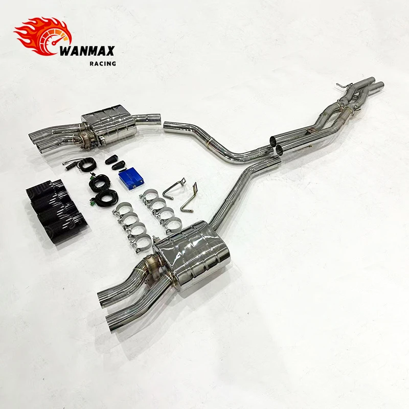 Фото Выхлопная система Performance для S8 4.0T V8, полная система Cat-Back из нержавеющей стали 304SS с управлением клапанами, улучшенная отдача дроссельной заслонки и звук №2