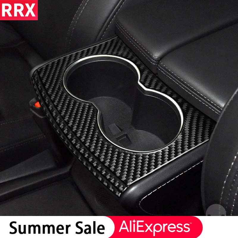 

RRX for Tesla Model X 2016-2020 S 2012-2020 Water Cup Holder Cover Trim Sticker Carbon Fiber Stickers Car Interior Accessories