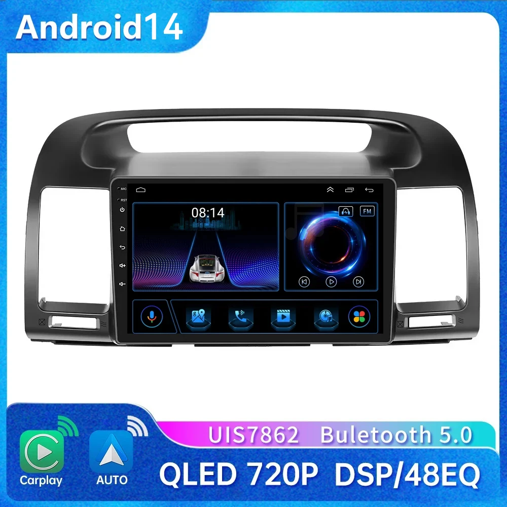 Автомобильная Мультимедийная система Carplay Android 14 0 для Toyota Camry 5 XV 30 2001 - 2006