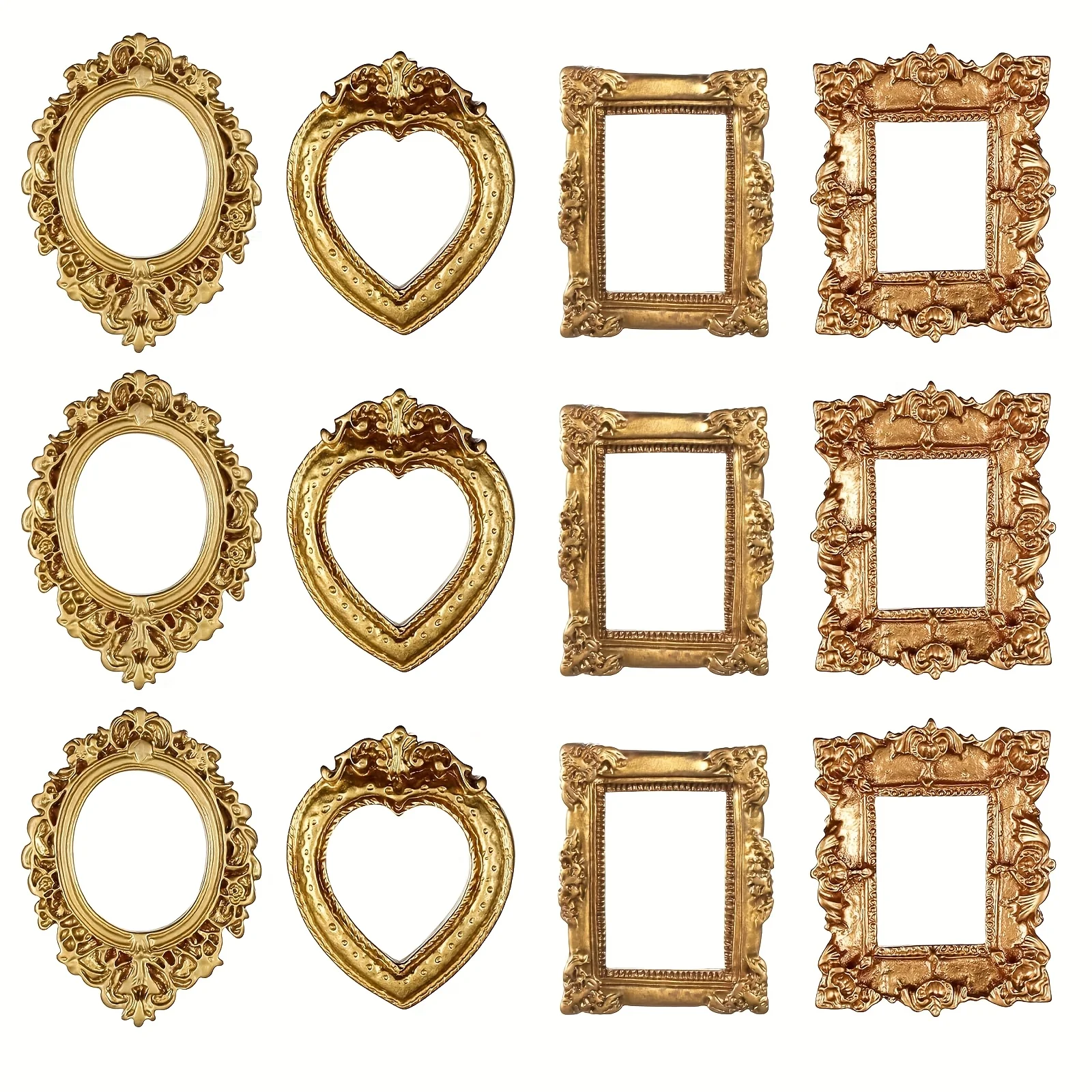 

Золотые винтажные мини-рамки для фотографий
