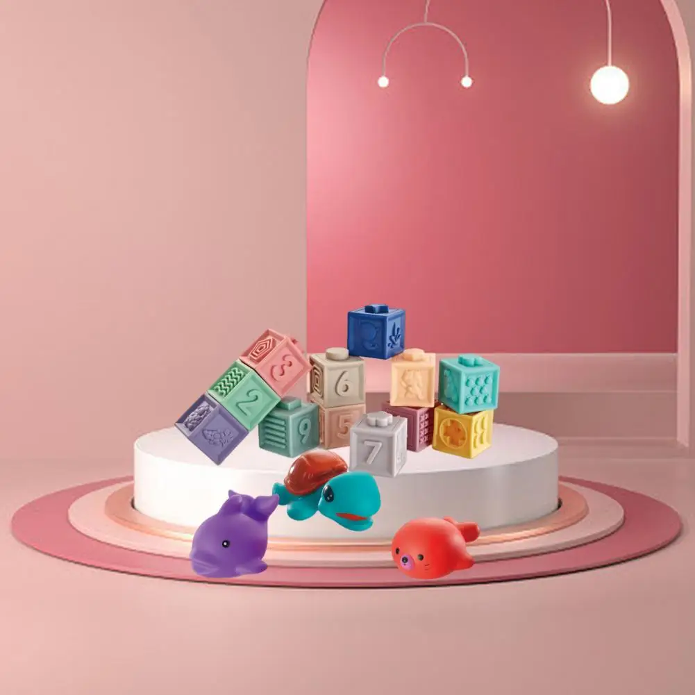 

1 Box Shape Blocks Smooth Edges Lightweight Entertainment Stacking Building Blocks for Infants