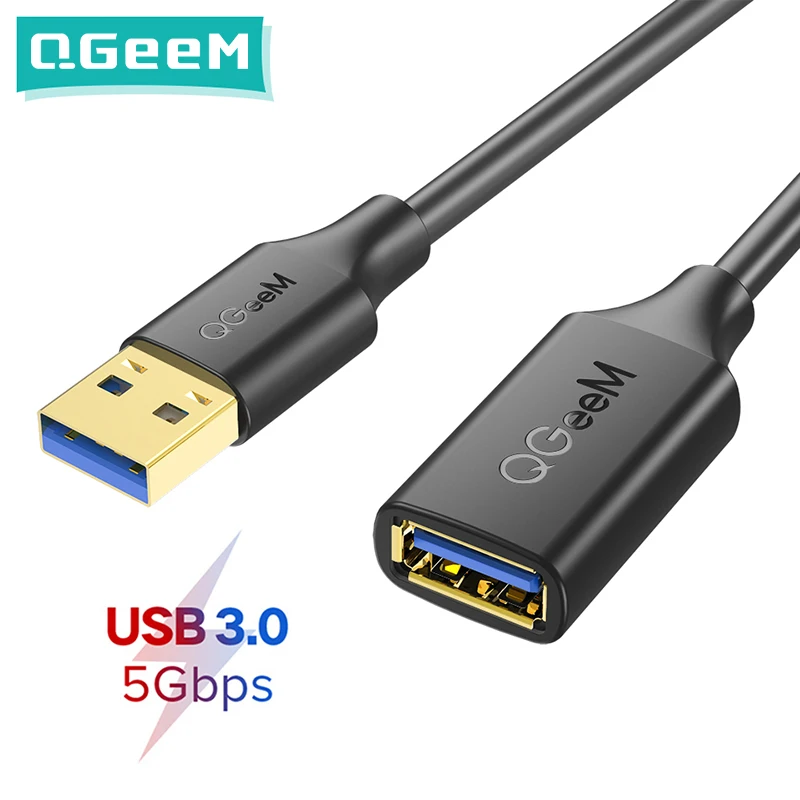 QGeeM USB удлинитель кабеля 3 0 для ПК ноутбука смарт-ТВ PS4 Xbox SSD 2 штекер-гнездо Кабель
