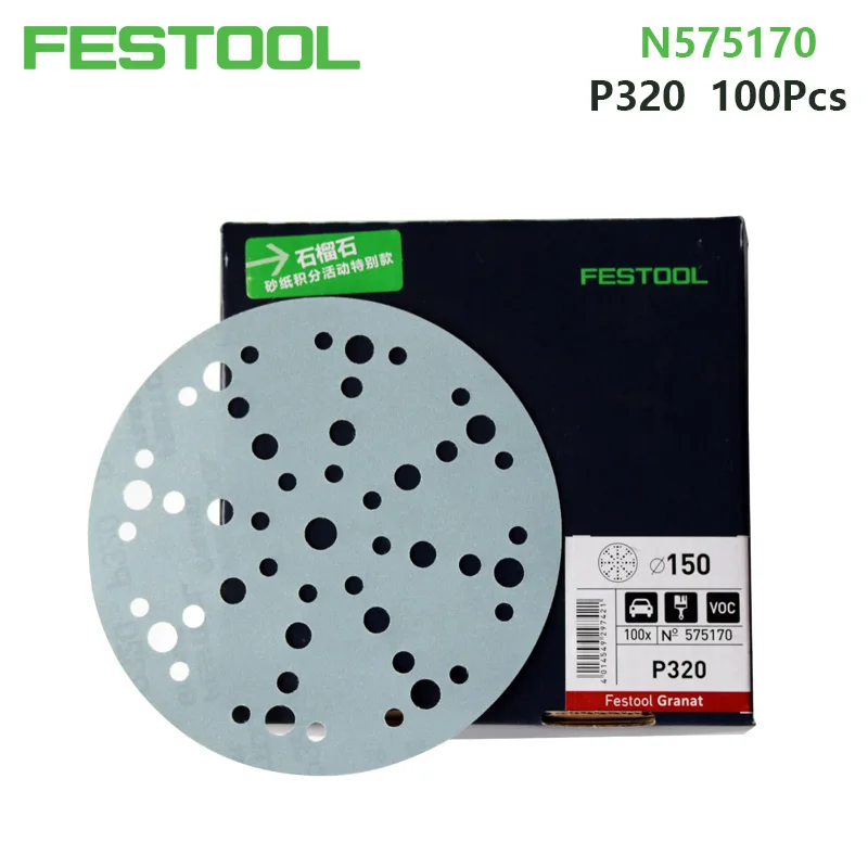 Шлифовальные диски FESTOOL абразивный лист гранат диаметр 6 дюймов (150 мм) P60 P80 P120 P180