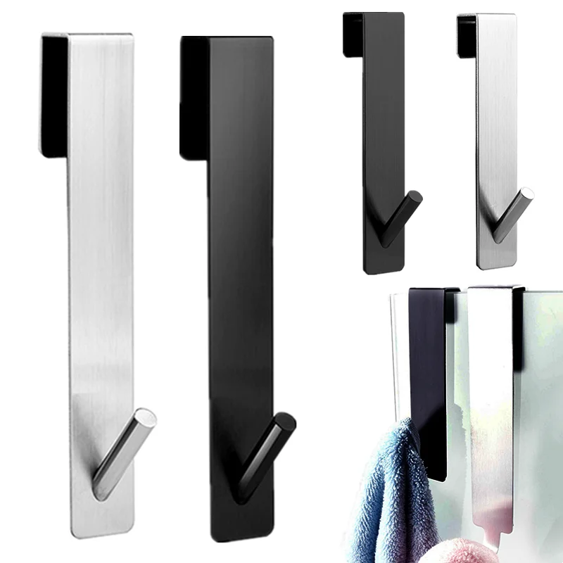 Cloth Rack Holder Stainless Steel Cabinet Door Hook Rust-proof Punch-free Decor Hook