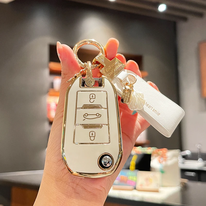 Чехол для автомобильного ключа для Peugeot 5008 Opel Corsa GS Mok 2023 Crossland 2022 C3 C-Elysee Aircross Puretech 2018 C5 Aircross 2019