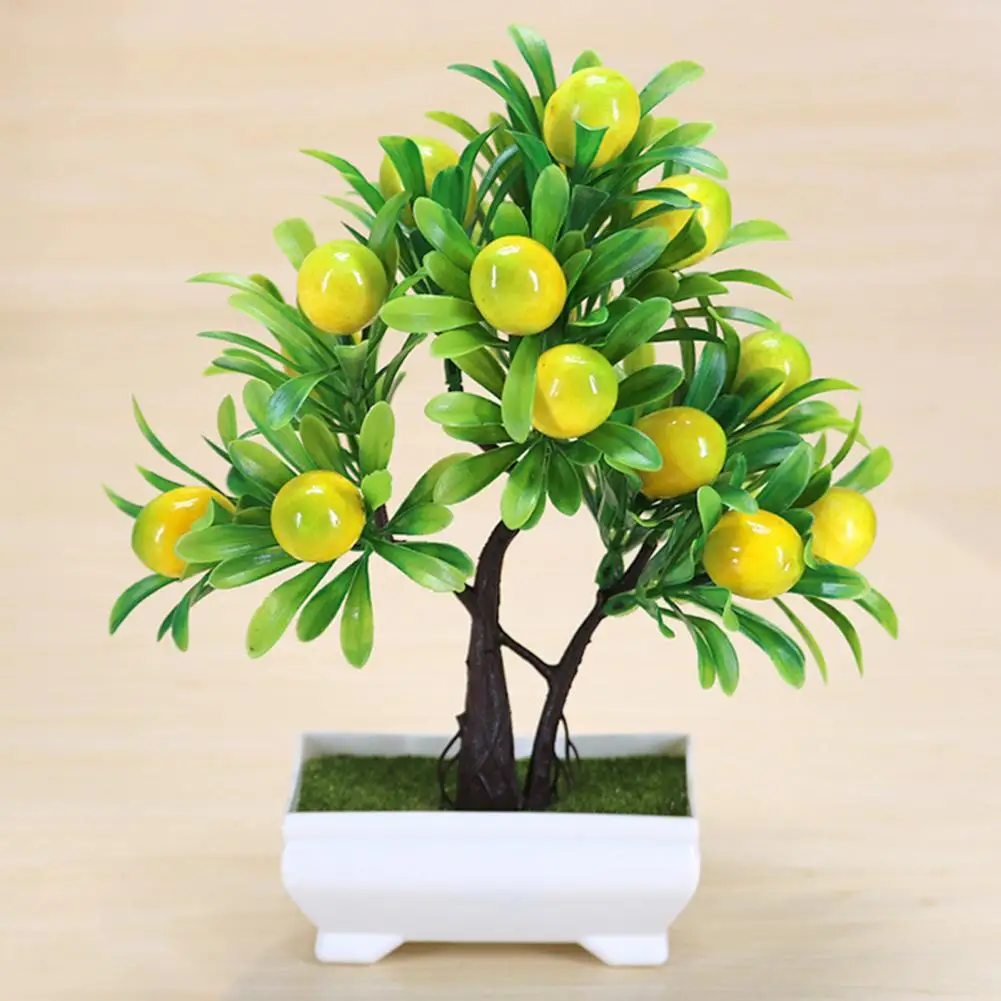 Durable Artificial Plant Faux Orange Tree Realistic Ornament Faux Orange Tree Home Ornament