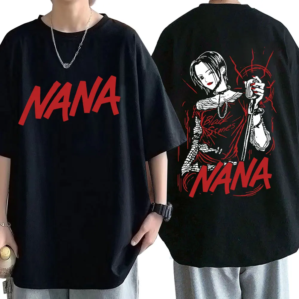 Camisetas con estampado de Anime Nana Osaki para hombres y mujeres, camiseta informal de manga corta de algodón, ropa de calle Harajuku de gran tamaño para adolescentes
