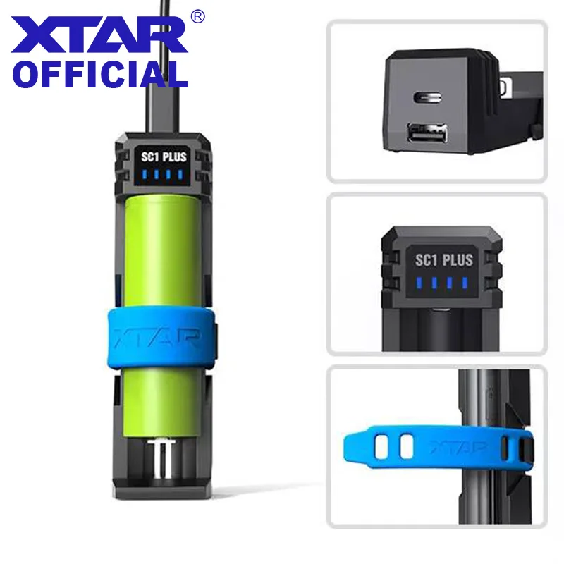 

XTAR 26800 Battery Charger QC PD USB C 3A Fast Charging 21700 26650 26800 NiMH D Batteries 10W Power Bank 18650 Charger SC1 PLUS