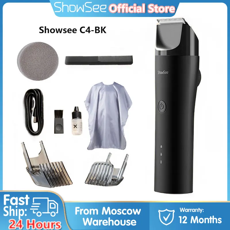 Showsee Hair Clipper USB Electric Hair Trimmer Professional Beard Cut Machine IPX7 Wireless Hair cut Machine Profession Trimmer