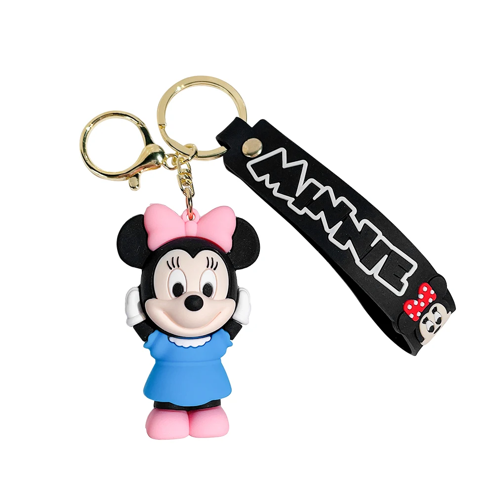 

Cartoon Mickey Minnie Silicone Keychains Disney Cute Doll Pendant Key Holder Keyring for Car Key Bag Accessories Gift for Friend