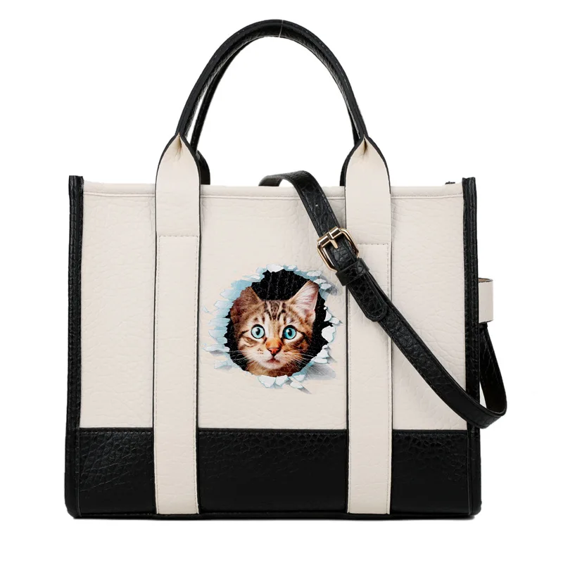 

New Bags For Women 2023 Cute Cat Tote Bags Fashion Leather The Tote Bag Ladies Hand Shopping Handbags Designer Luxury Purse